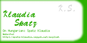 klaudia spatz business card